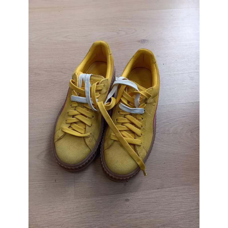 BASKET PUMA JAUNE/ROSE T40