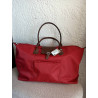 SAC VOYAGE TOILE ET CUIR ROUGE/MARRON  T.XL SYLVAIN LEFEBVRE 