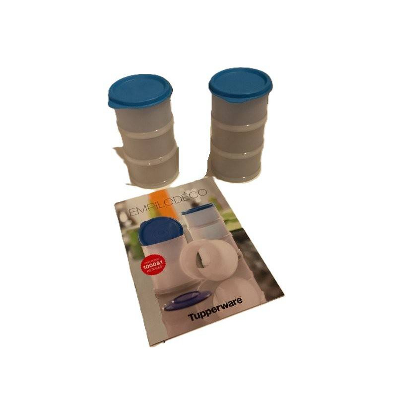 TUPPERWARE - SET EMPILO DECO BLEU X6 + LIVRET 