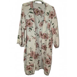 VESTE KIMONO FLEUR ROSE...