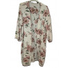 VESTE KIMONO FLEUR ROSE BLANC TU