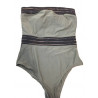 MAILLOT BUSTIER KAKI NEUF T L