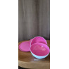 2 COUPELLES ROSES AVEC COUVERCLE TUPPERWARE 
